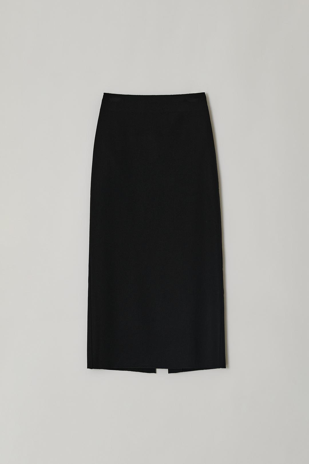 [RESTOCK] WOOL H-LINE LONG SKIRT, BLACK