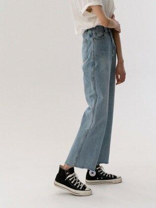버뮬라 LINE BOOTCUT DENIM PANTS (BLUE) - 위시버킷