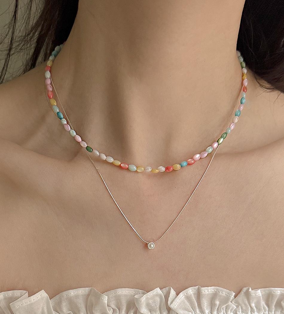 [써지컬] 파스텔 자개 목걸이_NK277