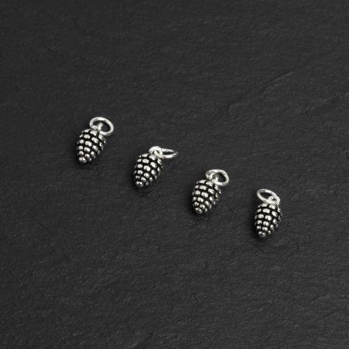 SIL923-실버925 작은 솔방울 참 펜던트 7.8mm 앤틱실버(1개)