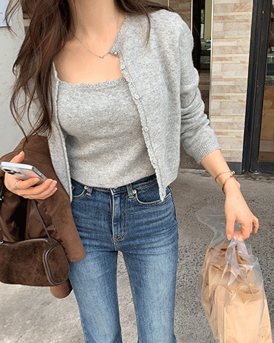 모던로브 [🍁가을신상]르잔 레이스 나시(울100%) - 4color 레이어드/베이직/나시/레이스나시/레이어드나시