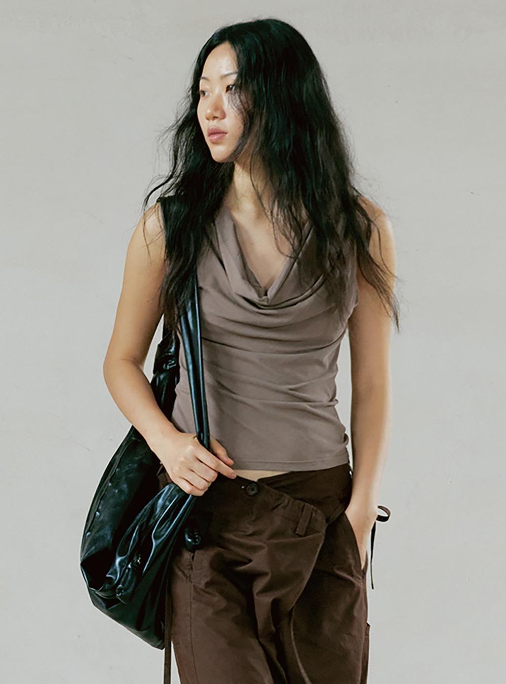 Cotton Swing Collar Sleeveless Top