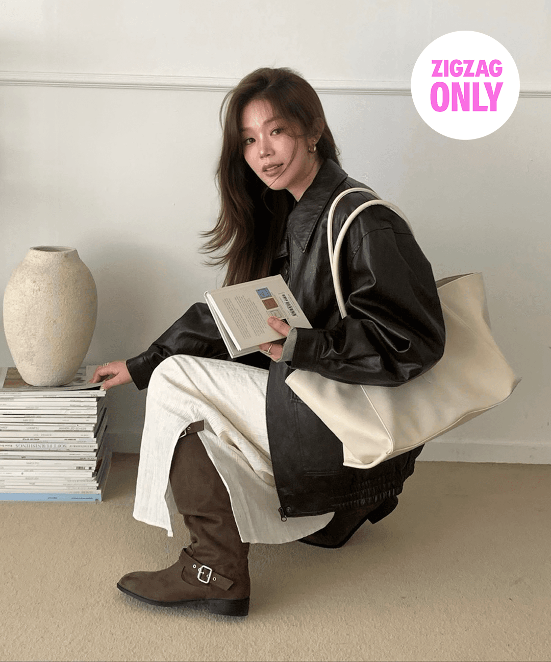 솔트앤초콜릿 [플로우윤 PICK] [단독] 스퀘어 토 스웨이드 미들부츠 412346008 (3cm/2colors)