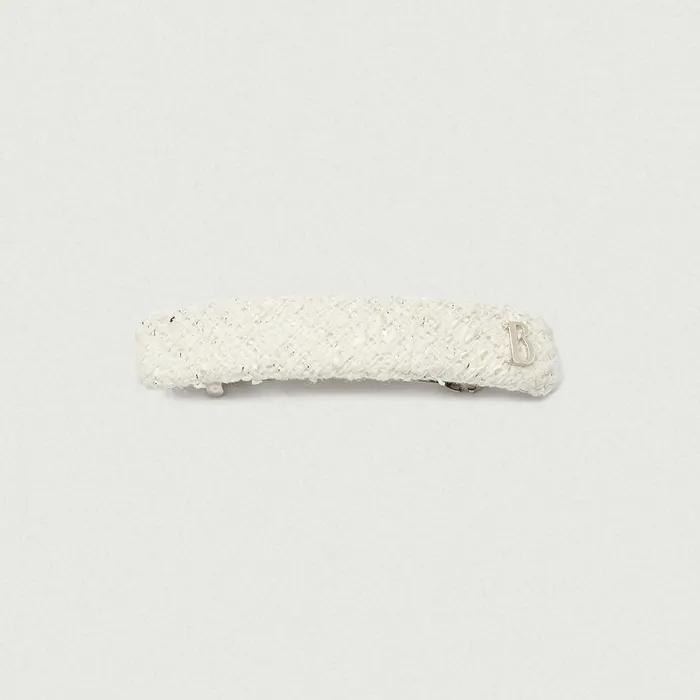 B Logo Tweed Hairpin_Ivory
