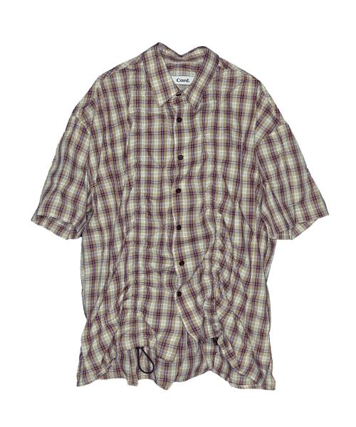 웨이브 스트링 핀치 셔츠_BG CHECK