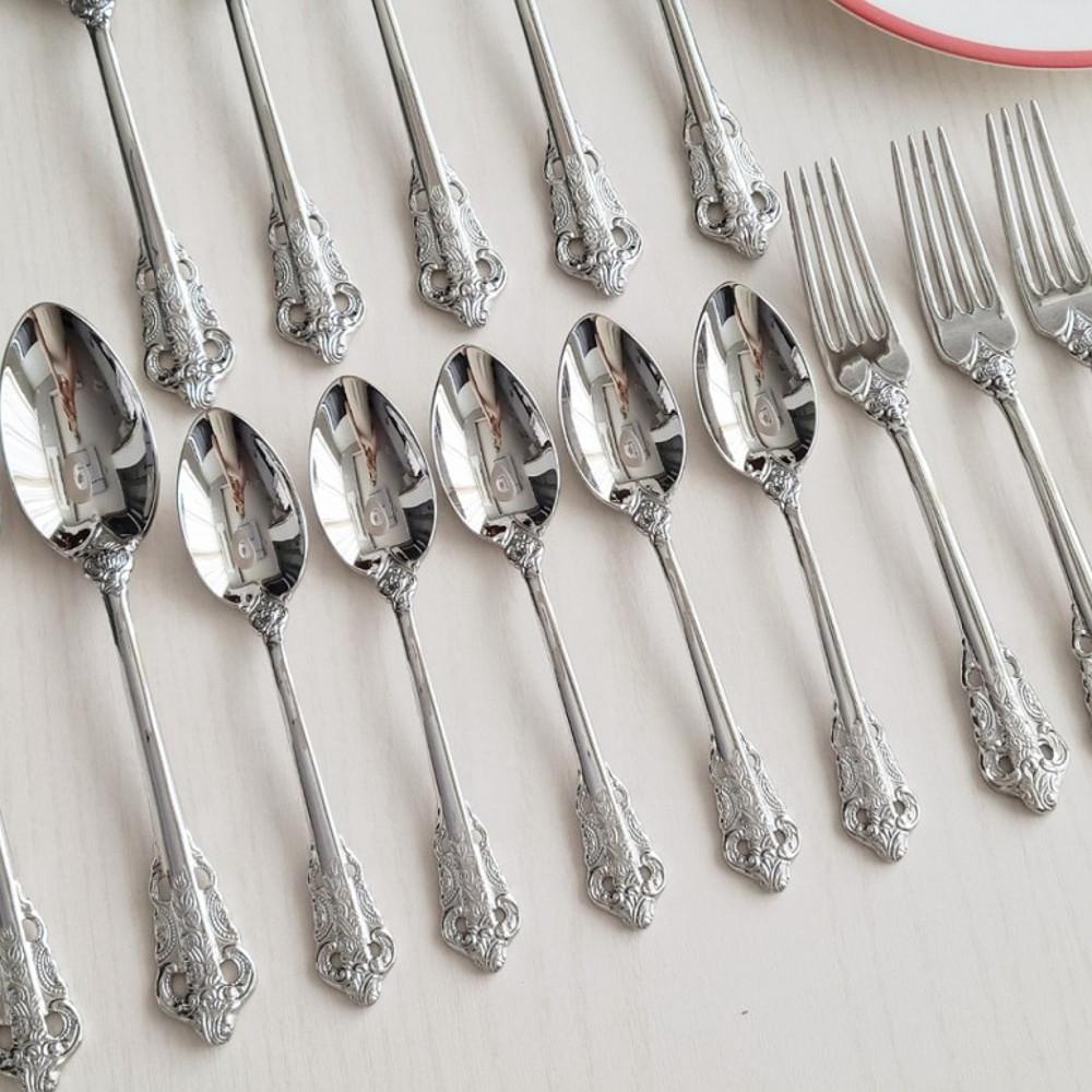 라르누보 커트러리 빈티지 양식 스푼 포크 브런치 카페
