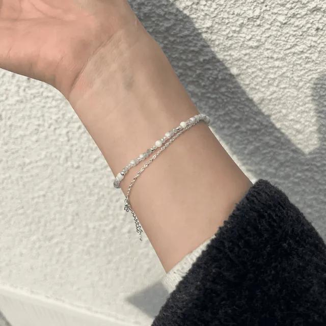 Ashgray rondelle bracelet