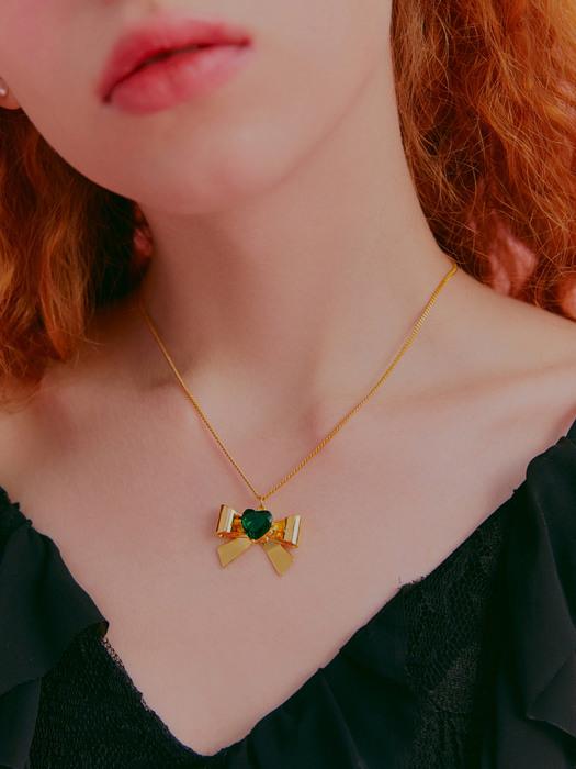 [듀이하트듀이] 리본 네크리스_골드