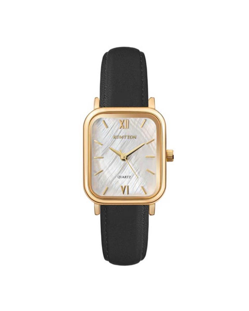 Harbor leather watch (하버 레더 워치) White Gold Black