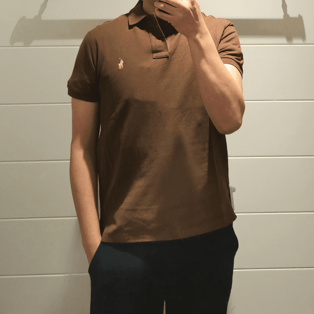[무료 구매 포인트 적립] 폴로 랄프로렌 반팔 카라 티 아울렛 브라운, L