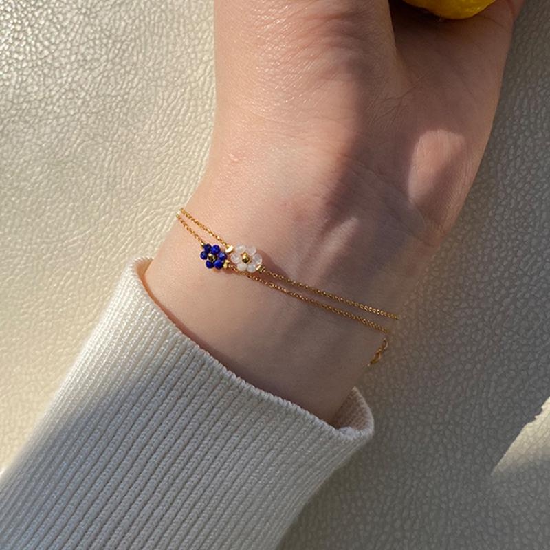 [2set] FLOWER BEAD BRACELET