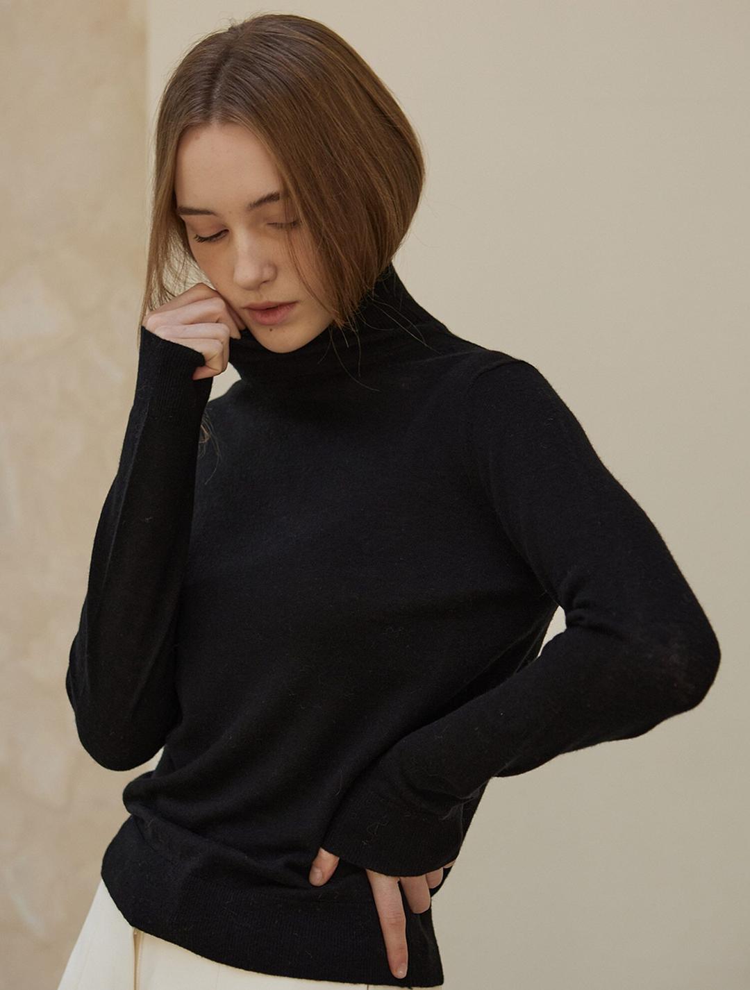 Cashmere Blended Basic Turtleneck
