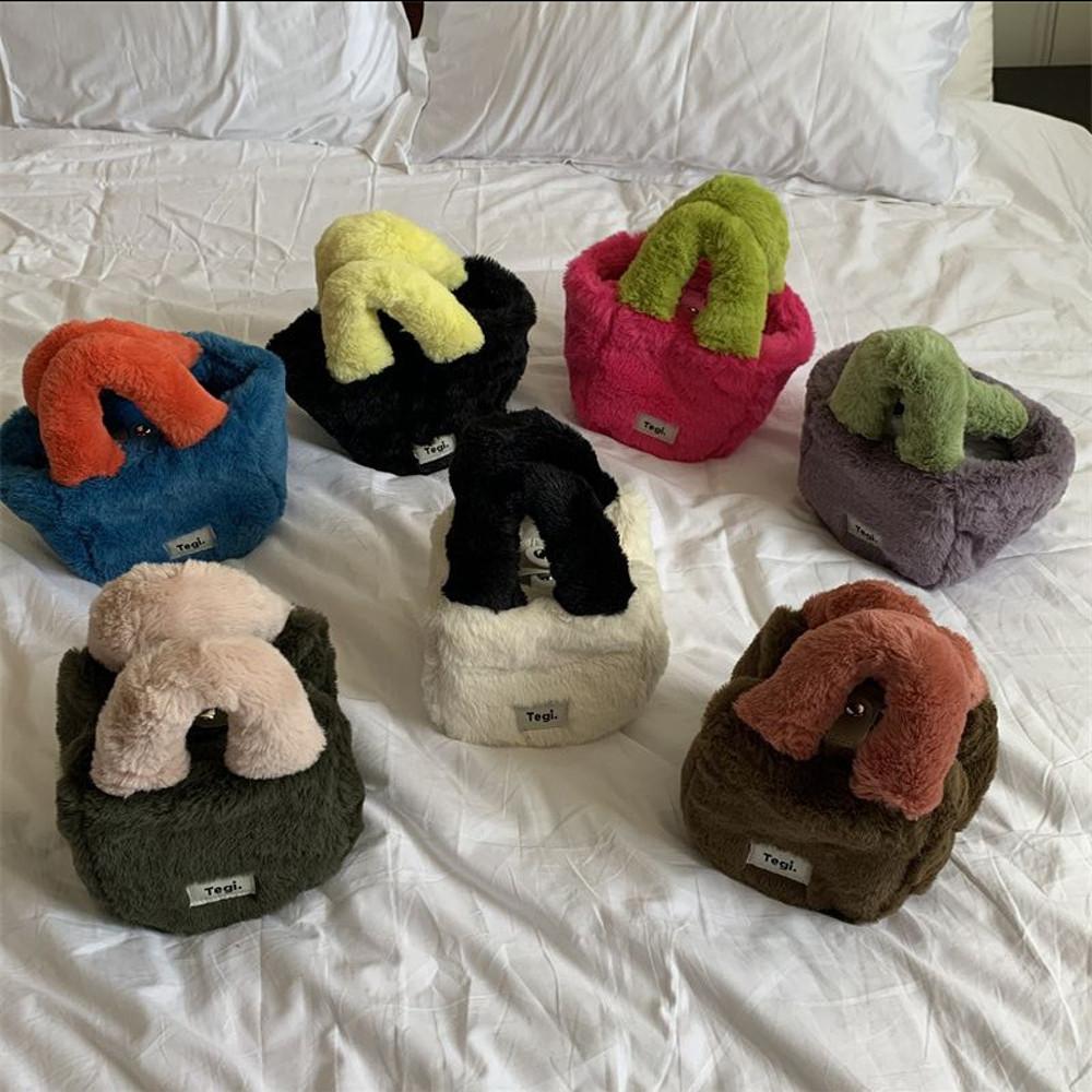 포근 퍼 여성 미니백 토트백