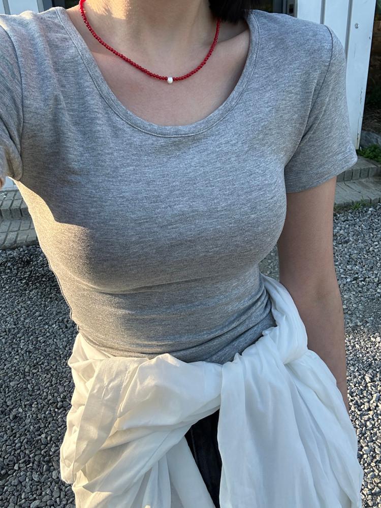 [쫀쫀💗 / 1+1 특가] 치즈 유넥 반팔 티셔츠