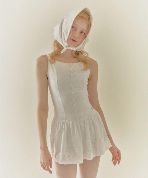 DAPHNE LACE SWIMSUIT_White