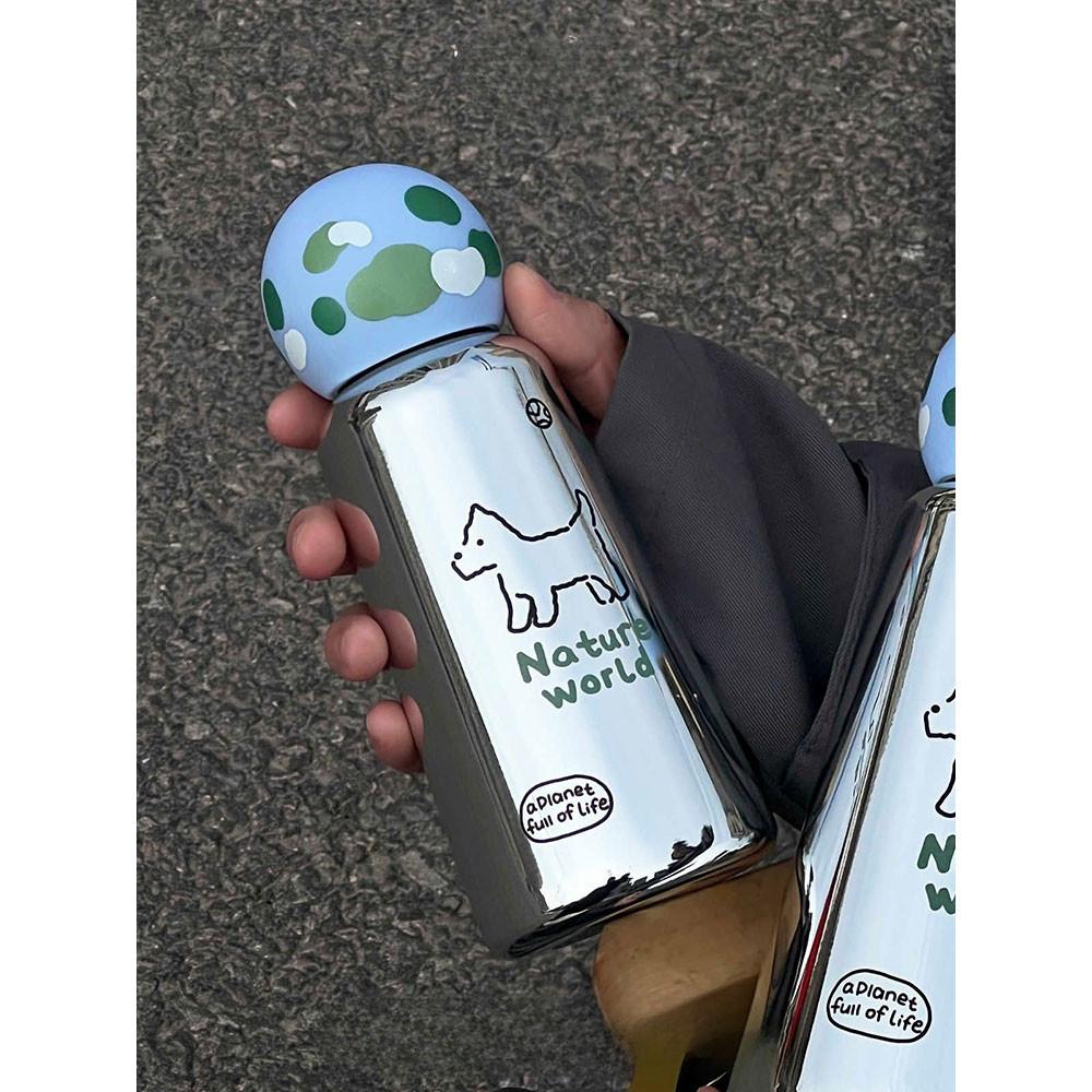 지구 강아지 실버 스테인레스 보냉 보온병 텀블러 350ml / 500ml