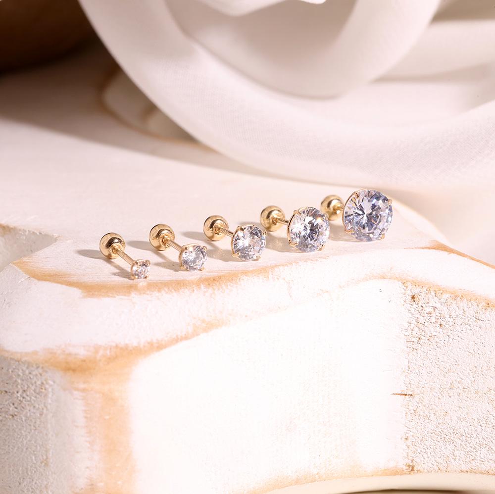 [전체14k] 크리스탈 큐빅 락앤락st 피어싱귀걸이 5size