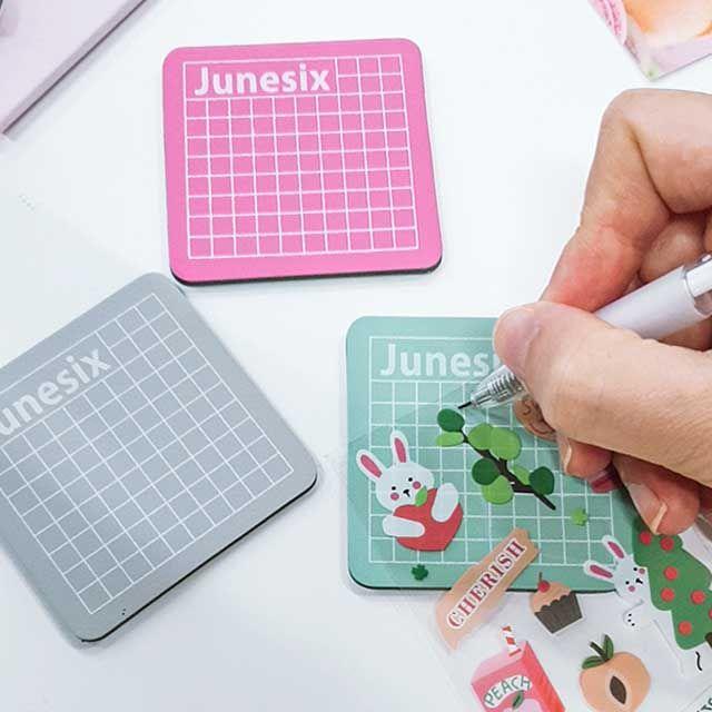 [필통속에쏙/7COLOR] 휴대용 PVC 미니 커팅 매트 패드 양면 칼판 8x8 다꾸 책상 칼질 데스크 보호