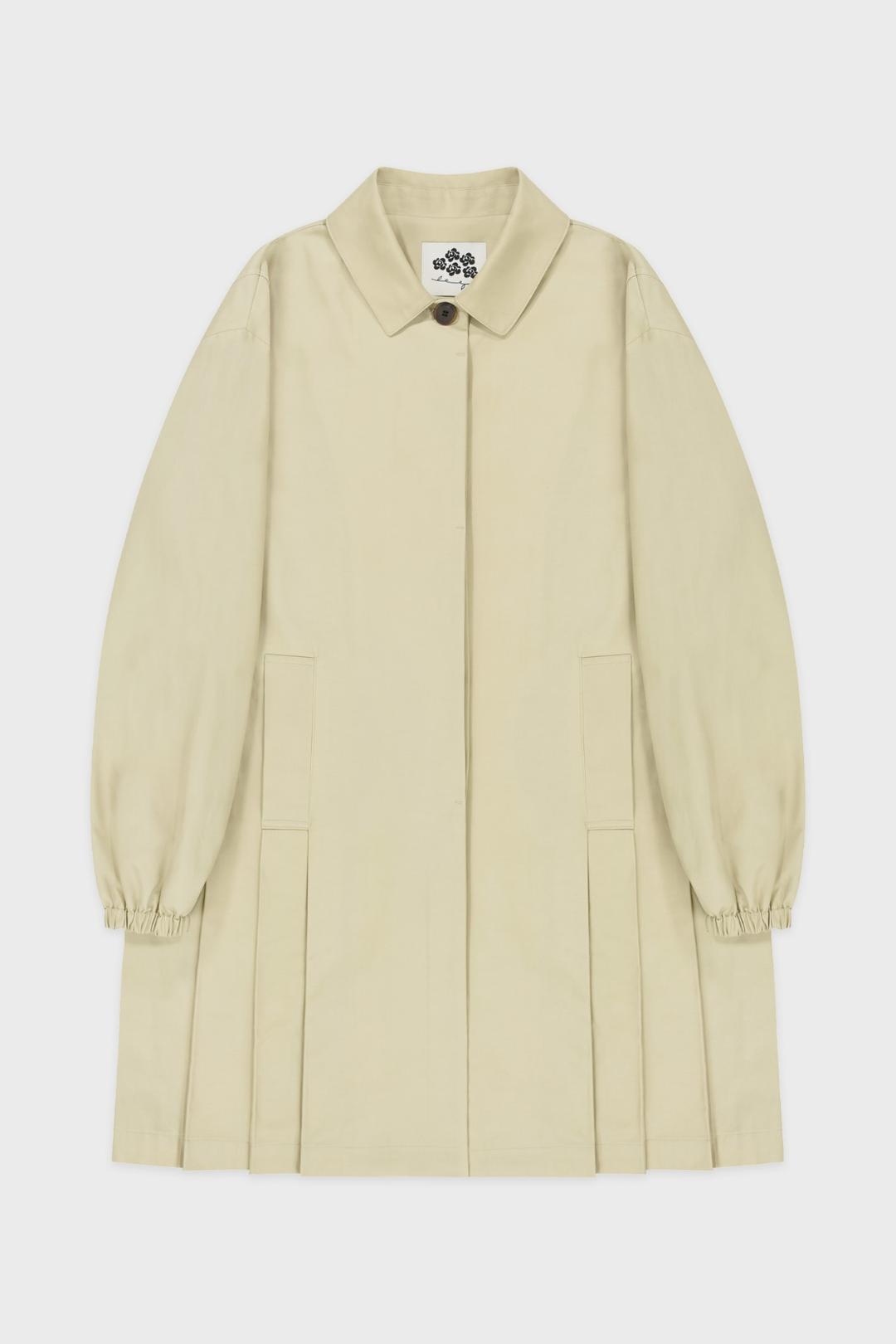 Tailored Pleated Jacket (Beige)