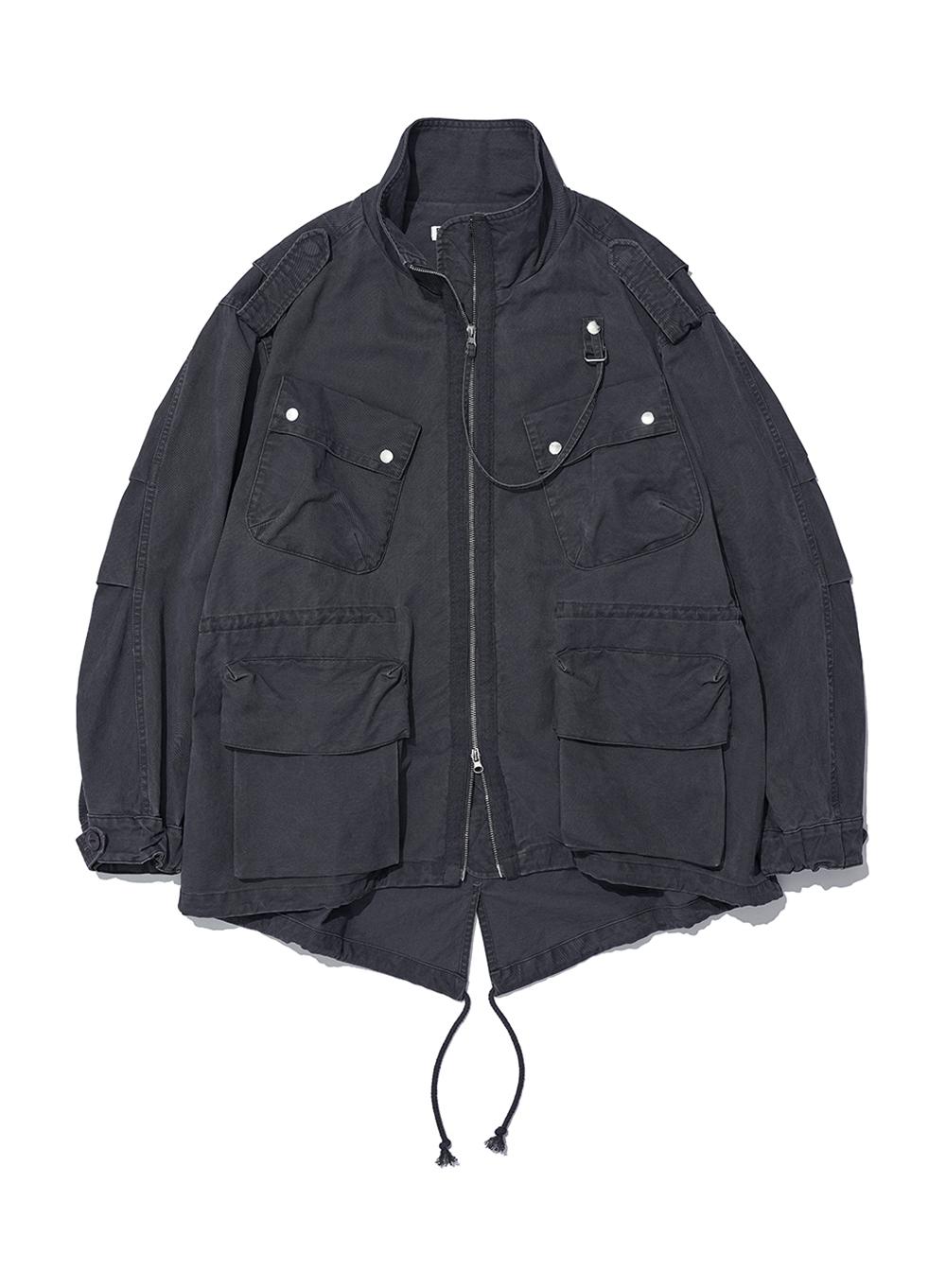 [WOMEN] 2 IN 1 WASHED M65 FIELD JACKET_CHARCOAL