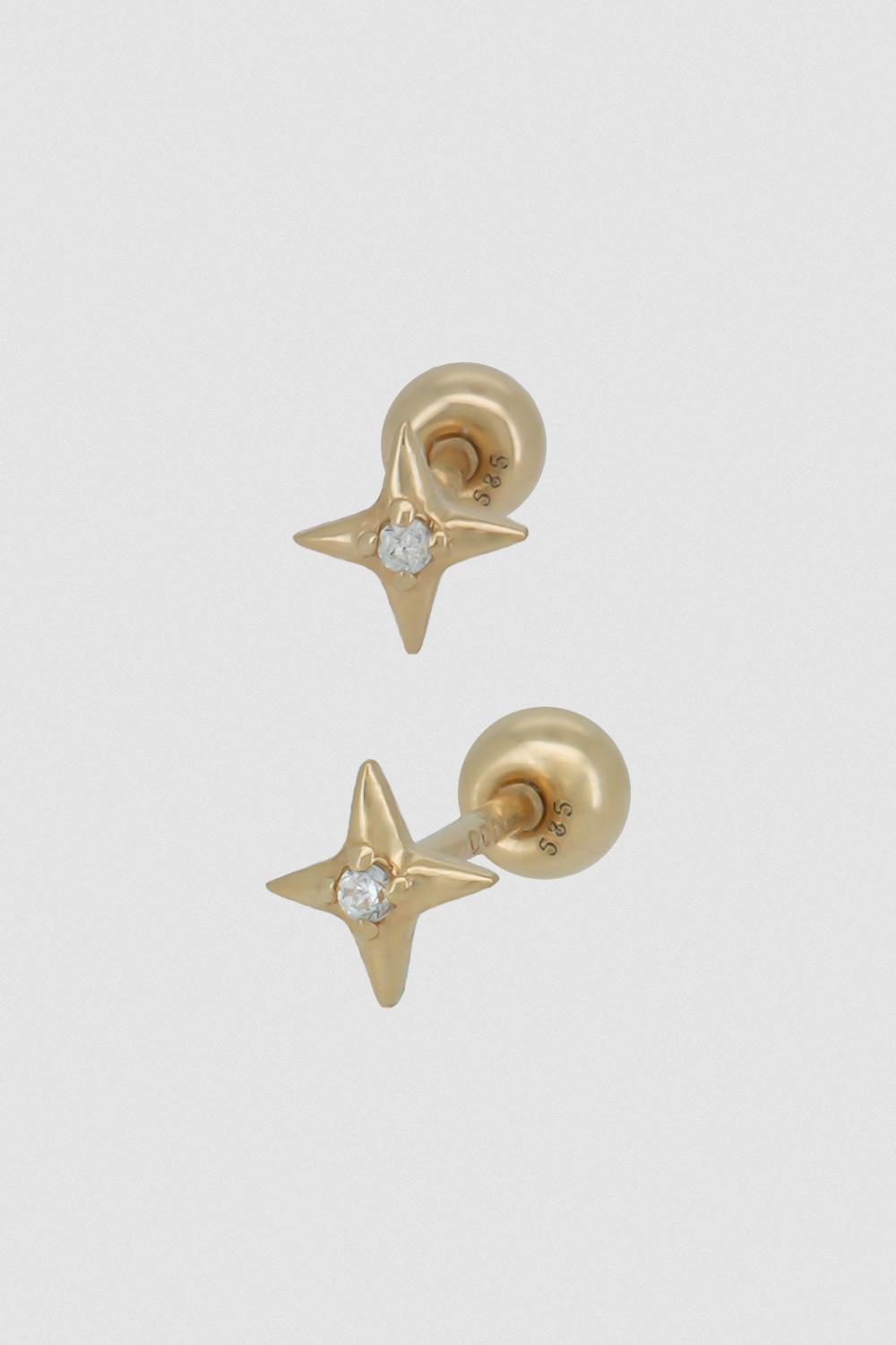 14k starlight cubic piercing