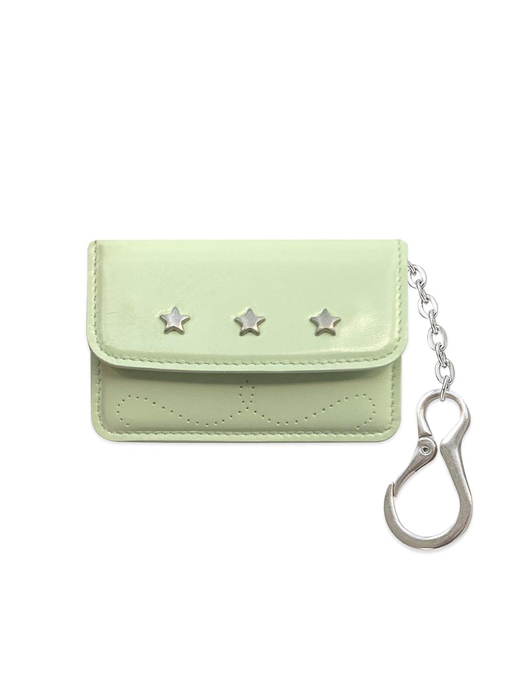 Star Stud Accordion Card Case (Pastel lime)