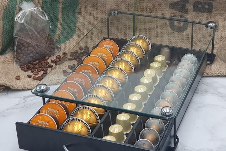 네스프레소 돌체구스토 버츄오 커피 캡슐 보관함 호환용 강화유리 40구 홀더 거치대