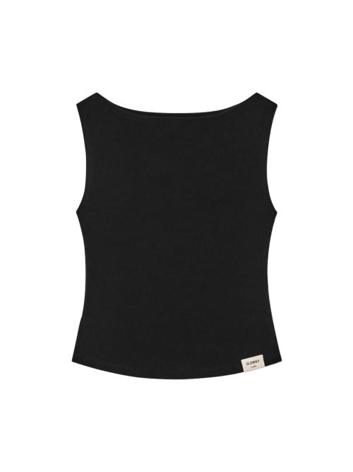 G SLIT SLEEVELESS TOP (BLACK)