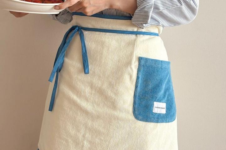 베이직 블루 보나베띠 타올 허리앞치마 주방 에이프런 집들이선물