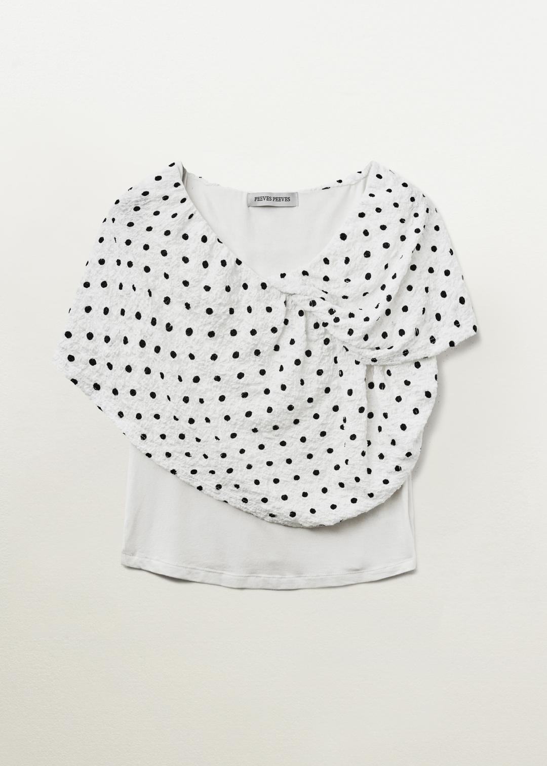 Dot Drape Sleeveless / White