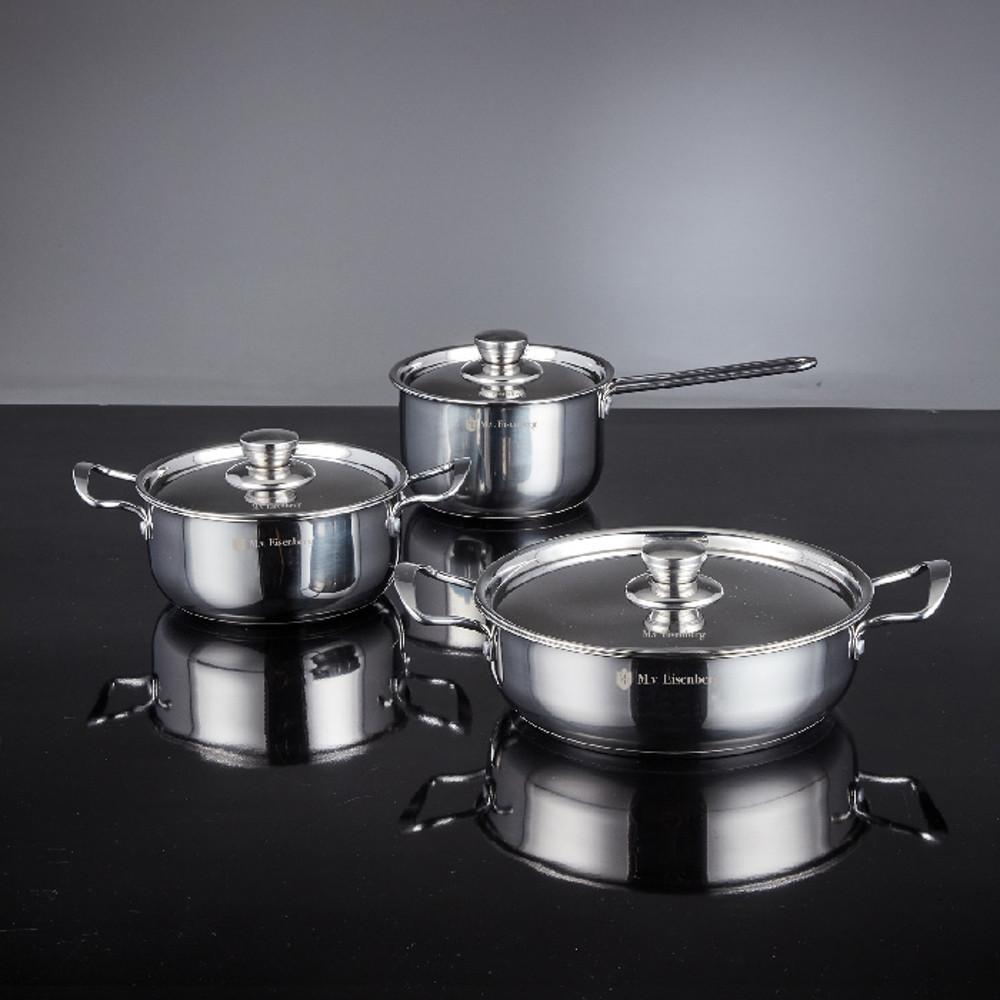 [아이젠베르그] 쿠헨바움 스텐냄비 3종세트(16편수,18양수,24전골)