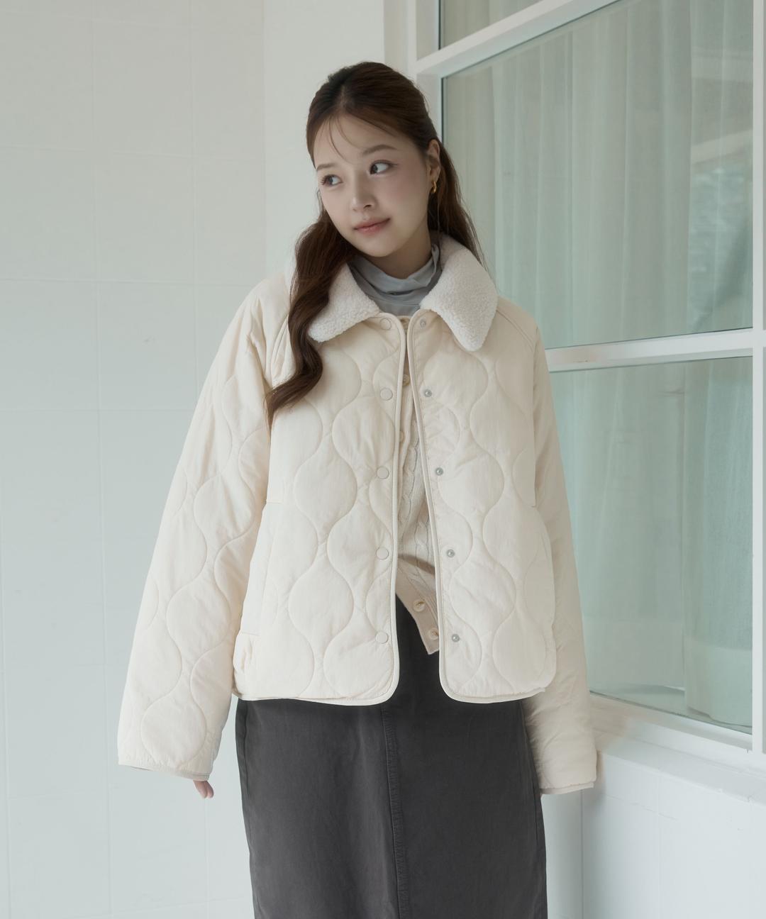 스파오 탈착 칼라 경량 퀼팅 재킷_SPJAF4TG01