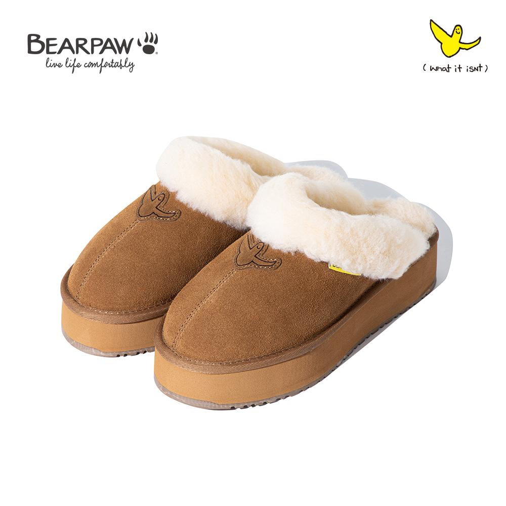 [BEARPAW X WII] 엔젤 양털 뮬 브라운