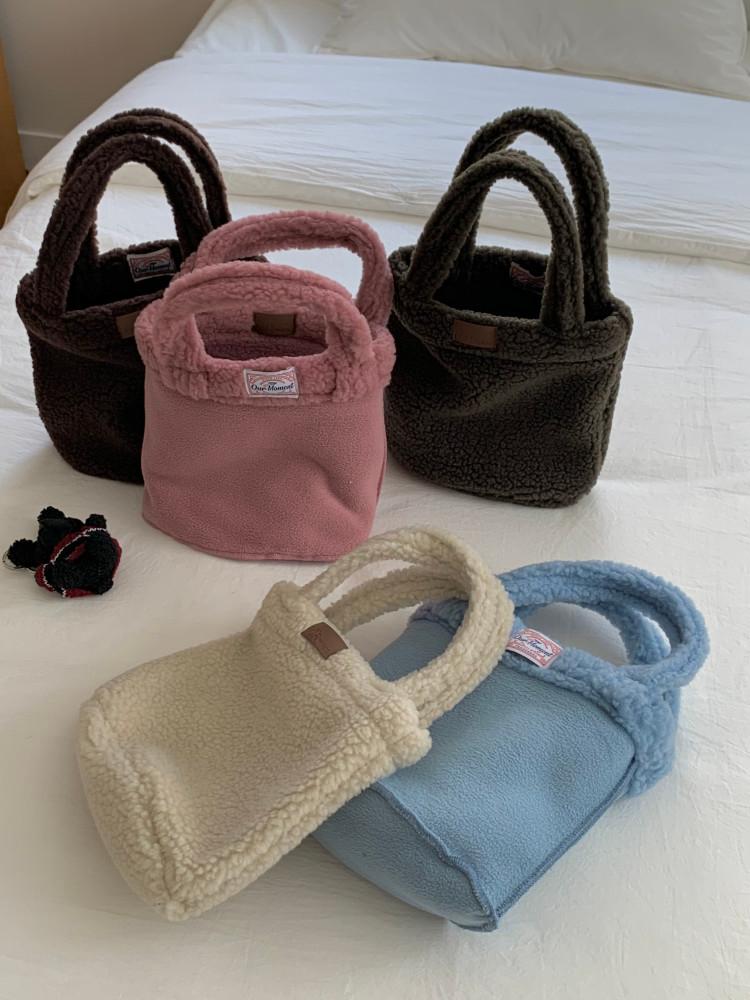 (양면) 리버서블 양털 뽀글이 토트백