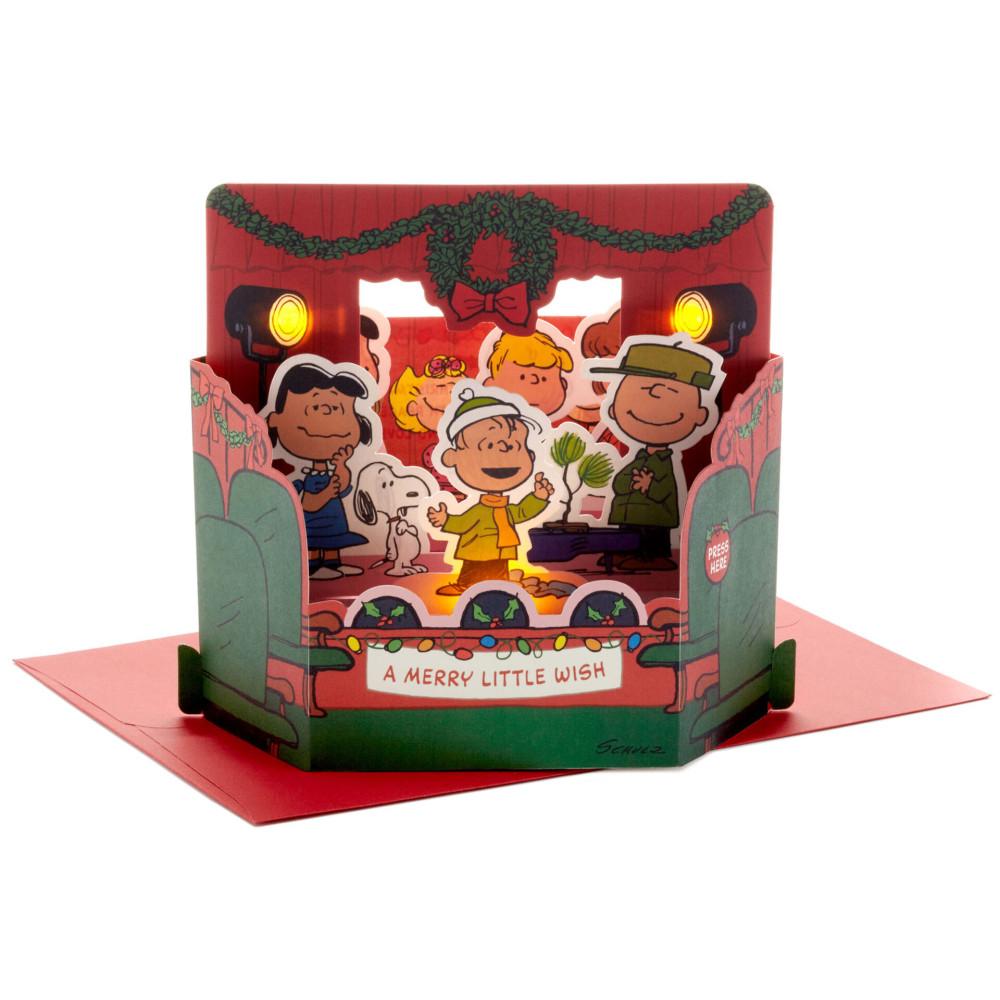 [HALLMARK] Peanuts Merry Little Wish Sound & Light 피너츠 스누피 3D 팝업 크리스마스 카드