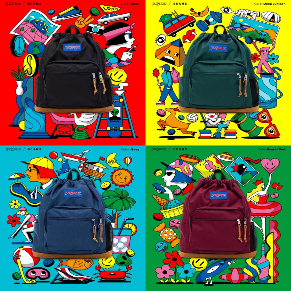JANSPORT × BEAMS 잔스포츠 빔즈 별주 Pack & Go 백팩 4컬러