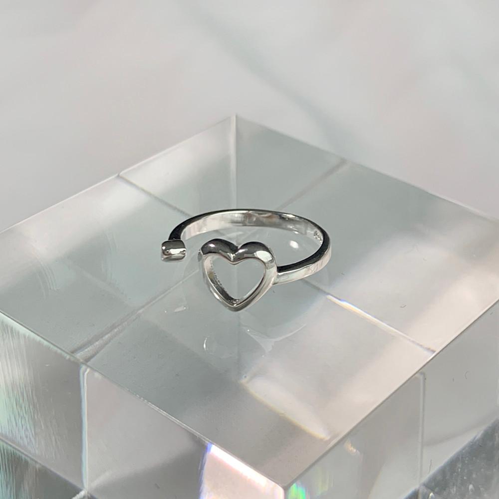 [실버925]  베이직 하트 오픈 반지