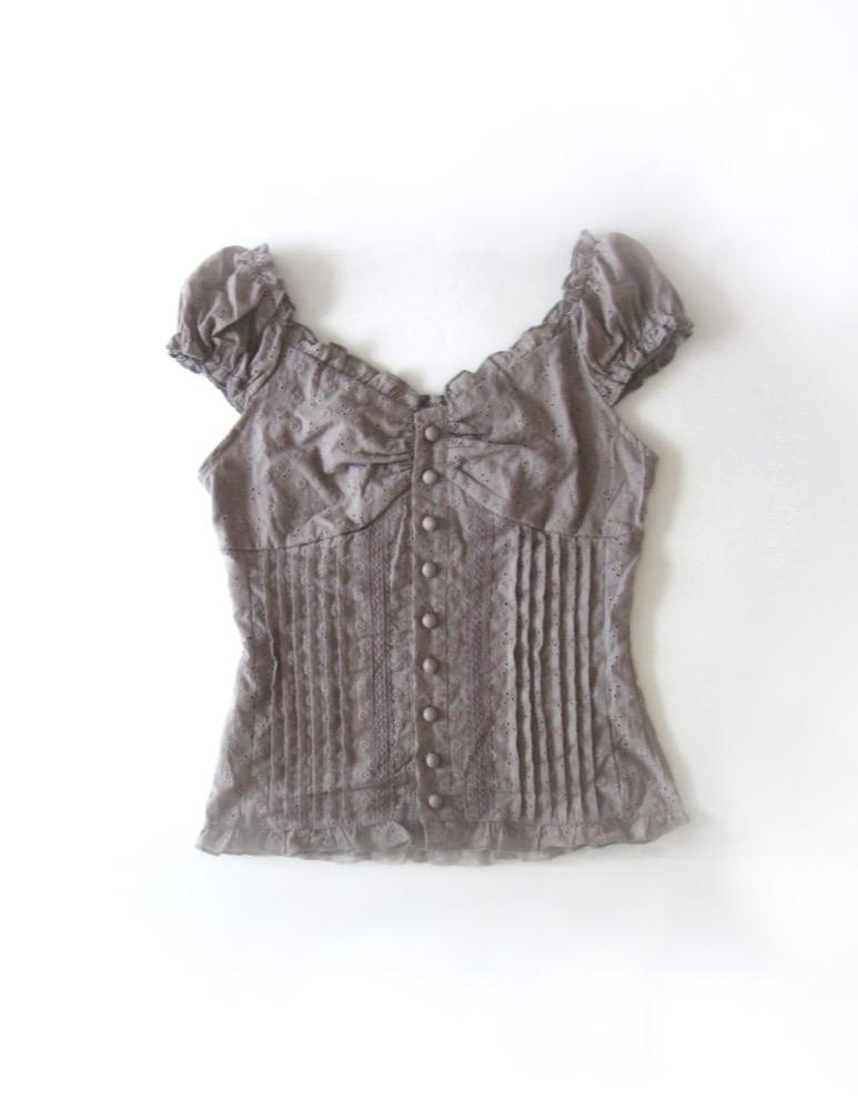 off ruffle blouse(khaki)