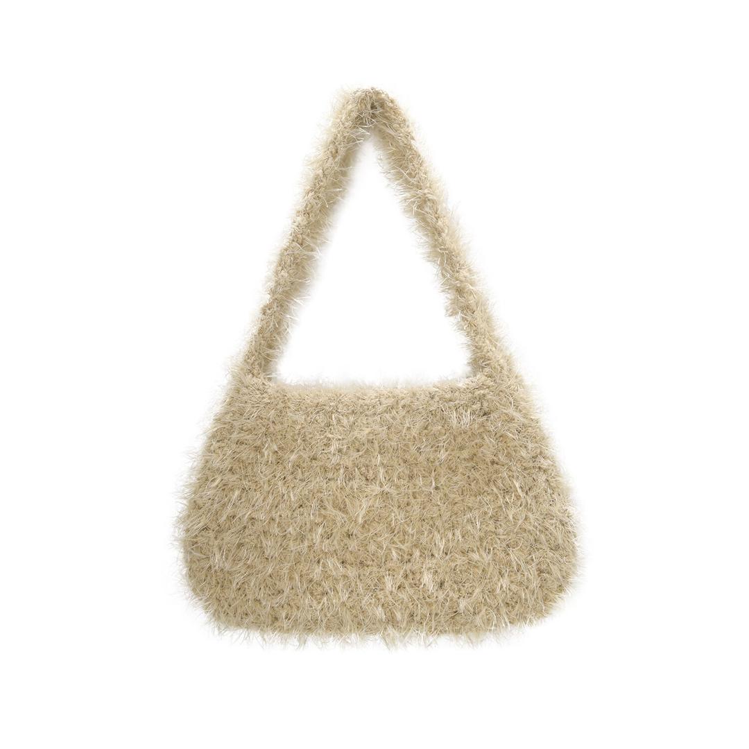 fluffy shoulder bag (beige)