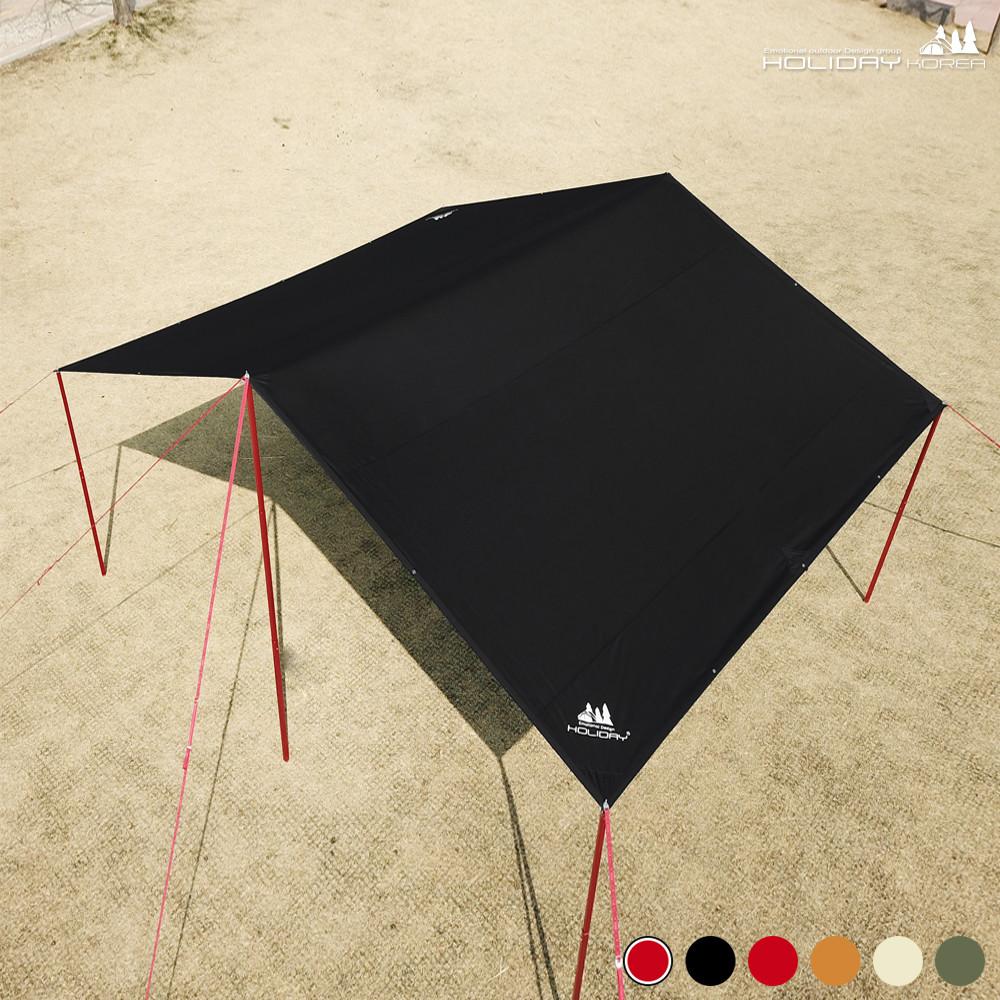 홀리데이 국산 500D 블랙코팅 대형 렉타 타프 4컬러