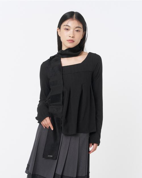 Accordion pleats top BLACK
