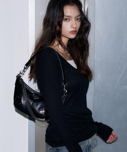빈티지 체인 크로스 숄더백 _미니 [BLACK]