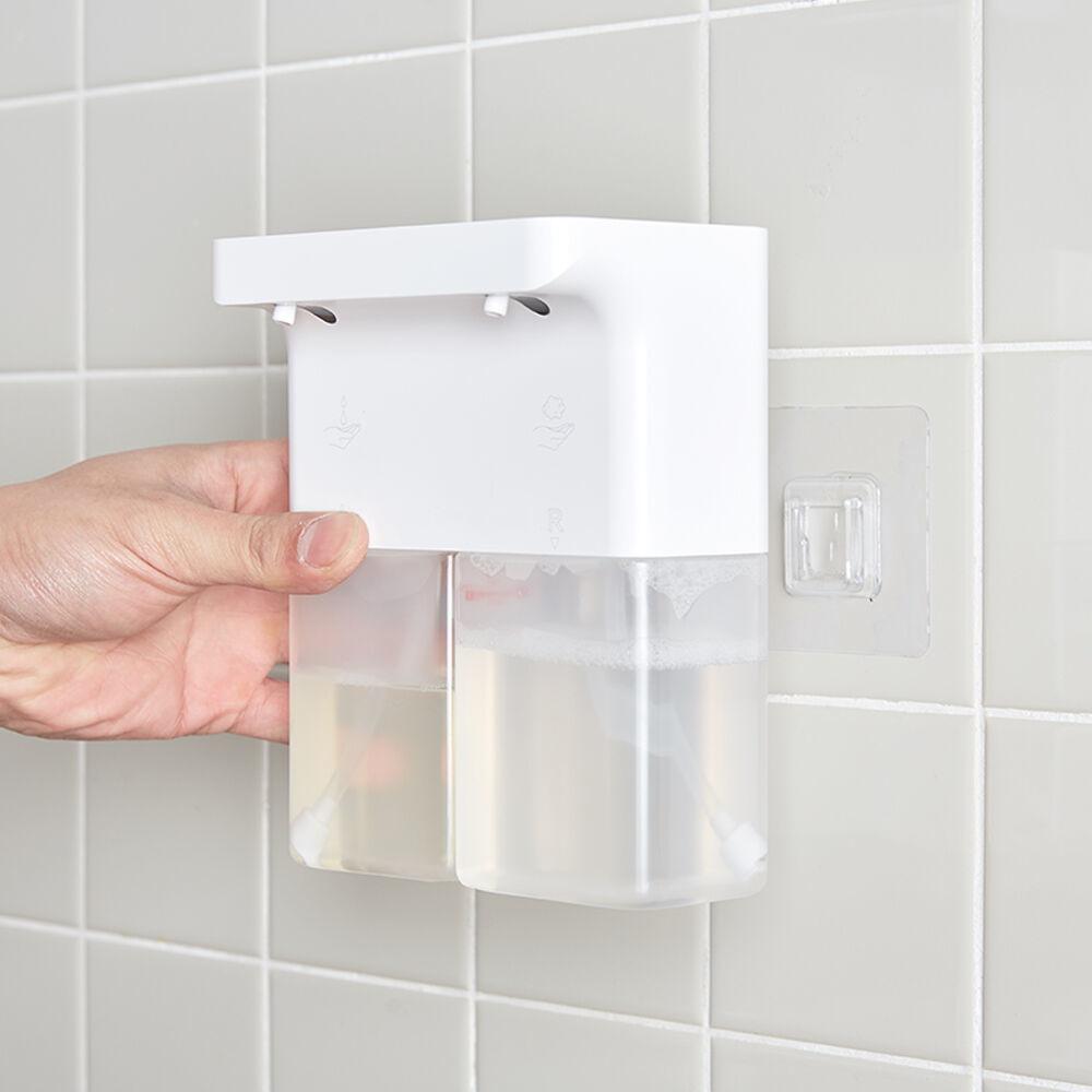 듀얼 화이트 욕실 주방 디스펜서 거품 물비누 자동세제 사각 대용량 핸드워시 손세정 센서형 리필용기