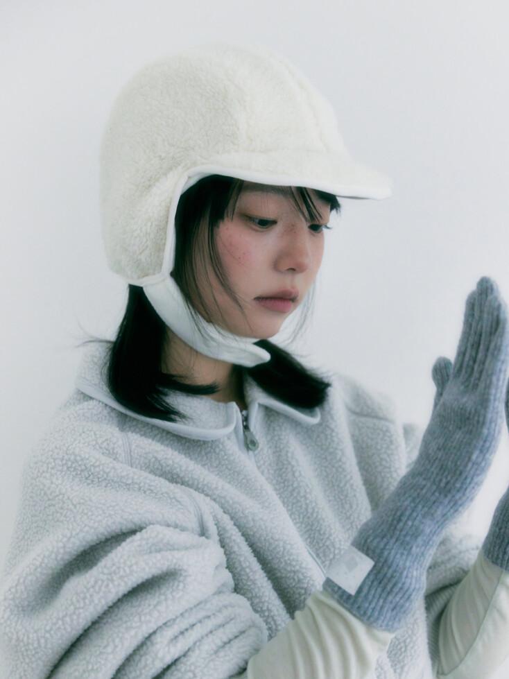 reversible fleece trooper hat (ivory)