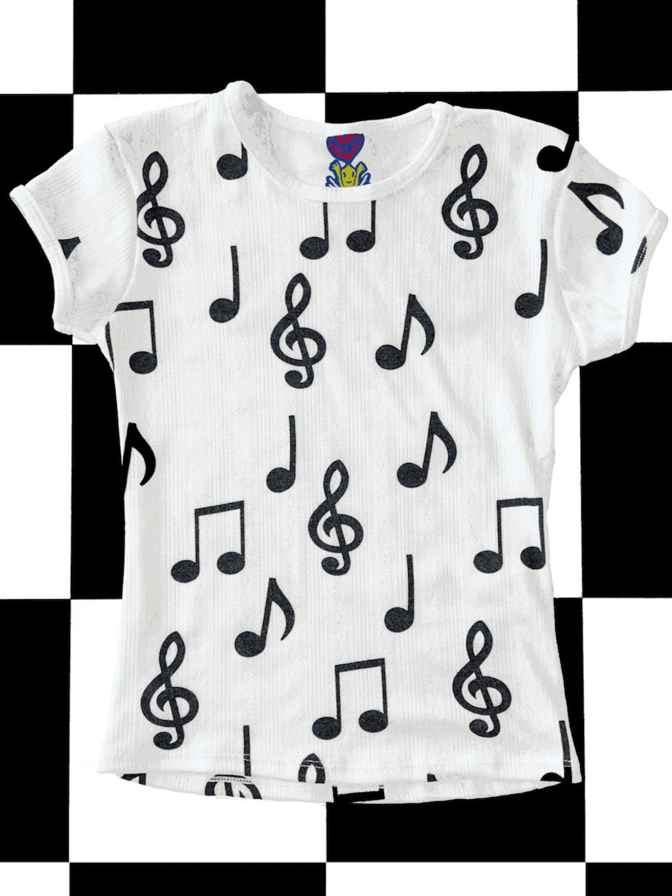 MUSIC POINTELLE TEE IN WHITE