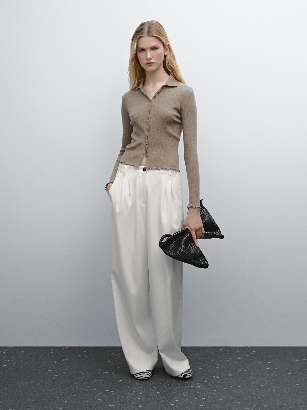 웨이브 트리밍 디테일 가디건