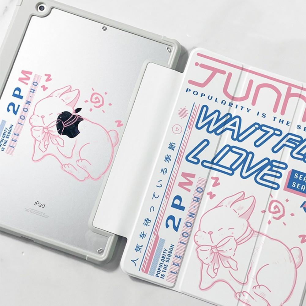 아이패드 레트로 래빗 케이스 2pm 펜슬 수납 3단 접이식 아크릴 하드 커버 ipad