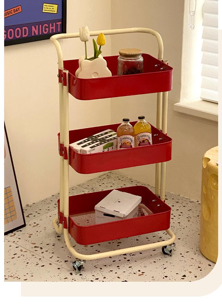 북유럽풍 이동식카트 트롤리 3단선반