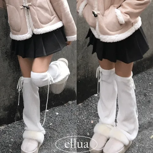 [ver10/가을겨울ver/핏미침]1151. 기모 후리스 스트링 부츠컷 레그워머 워머 부츠워머 레그 워머 y2k 유니크힙 하이틴 니삭스 겨울레그워머 도톰레그워머 갸루 와투케 졸업사