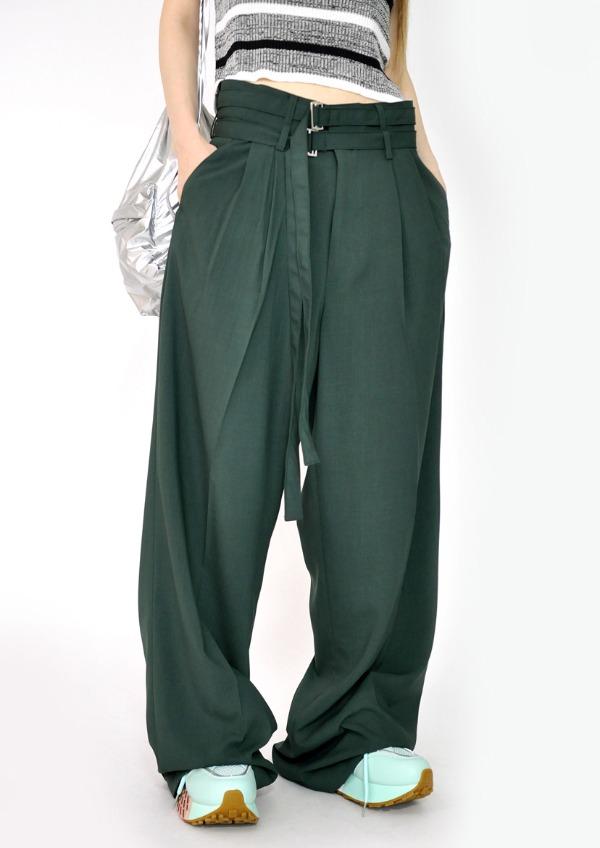 double belt slacks(2color)